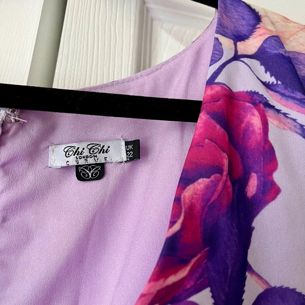 Floral Chi Chi London Long Dress Size 22 - Picture 3 of 7